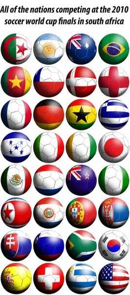 Banderas de fútbol Copa del Mundo 2010 —  Fotos de Stock
