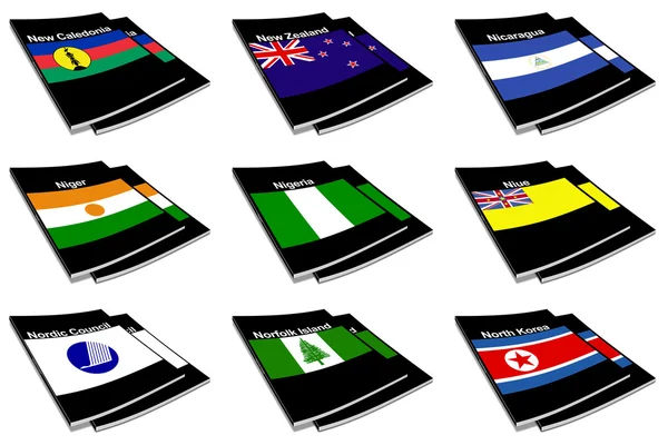 Colección de libros Bandera del Mundo 20 —  Fotos de Stock