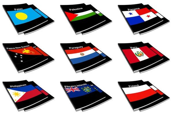 Colección de libros Bandera Mundial 22 —  Fotos de Stock