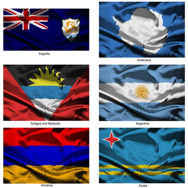 Коллекция флагов мира ткани 02 — стоковое фото