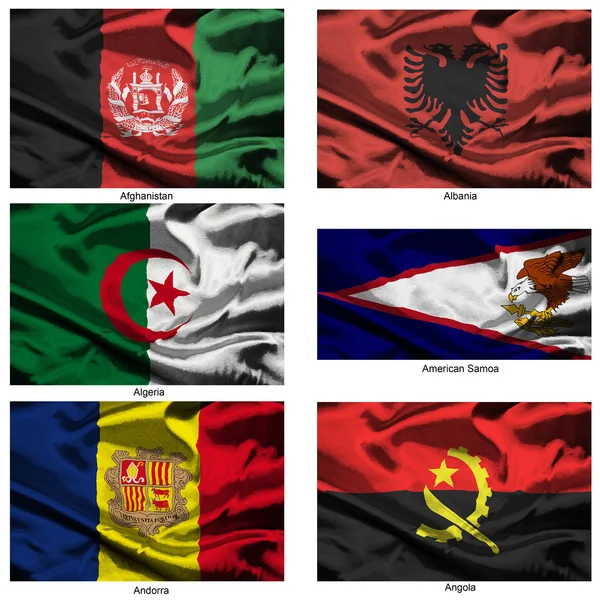 Коллекция флагов мира ткани 01 — стоковое фото