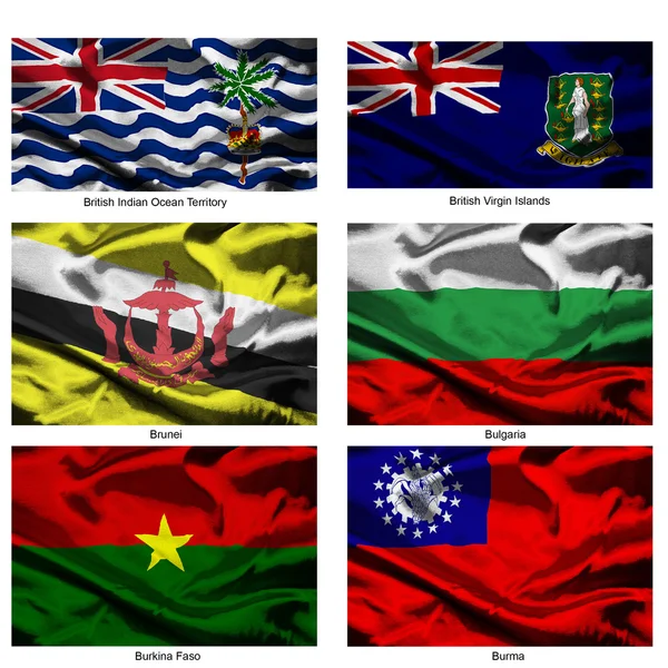 06: wereld vlaggen stofcollectie — Stockfoto