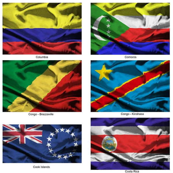 Fabric world flags collection 09 — 图库照片