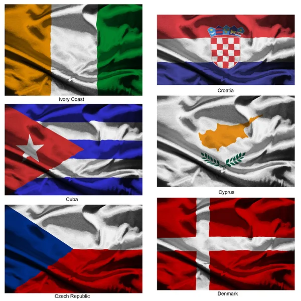 Collection de drapeaux du monde en tissu 10 — Photo