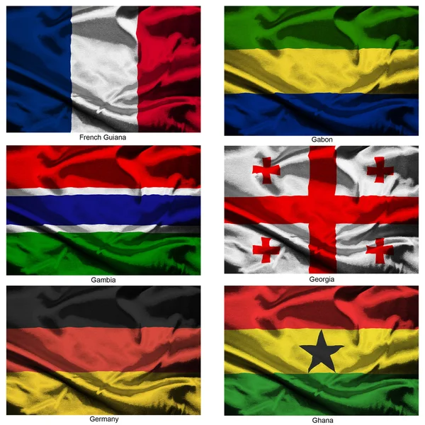 Kumaş dünya bayrakları koleksiyonu 14 — Stok fotoğraf