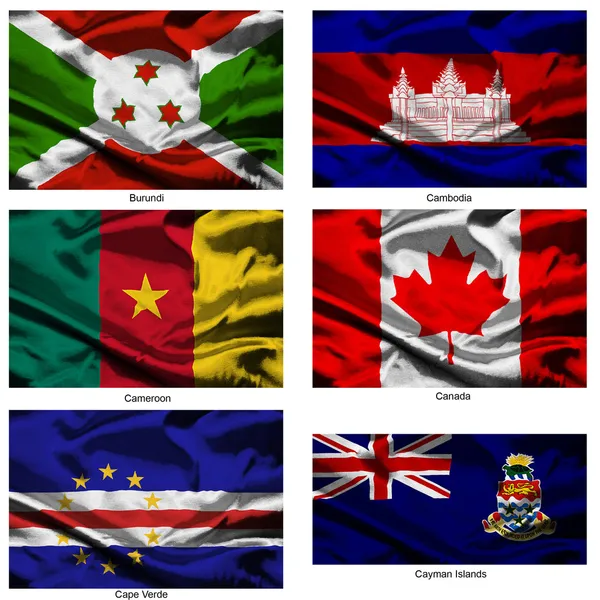 Tecido bandeiras do mundo coleção 07 — Fotografia de Stock