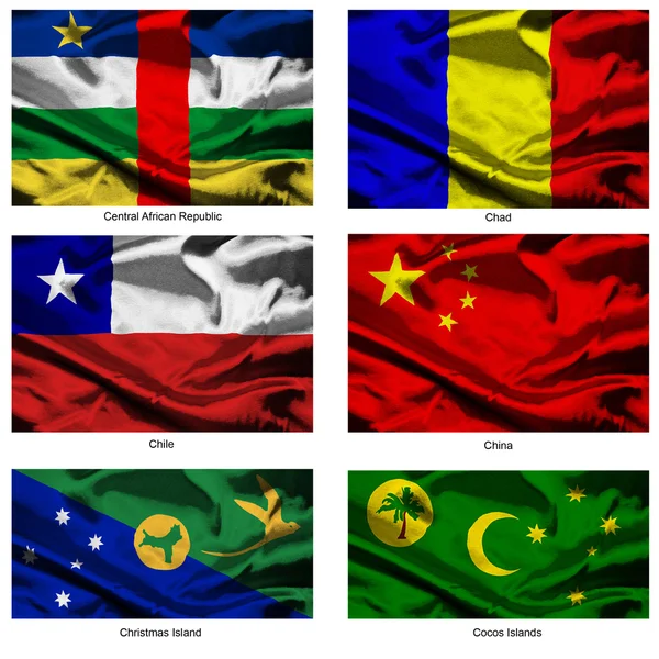 Собрание флагов мира тканей 08 — стоковое фото
