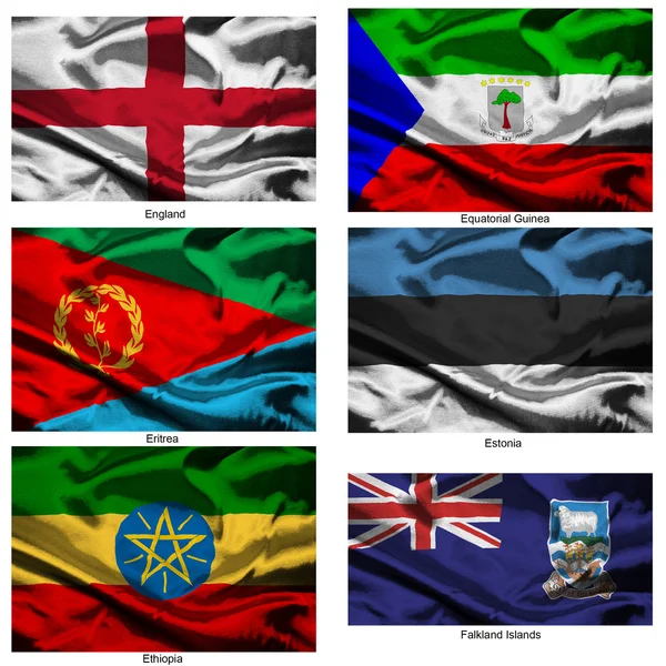 Коллекция флагов мира ткани 12 — стоковое фото