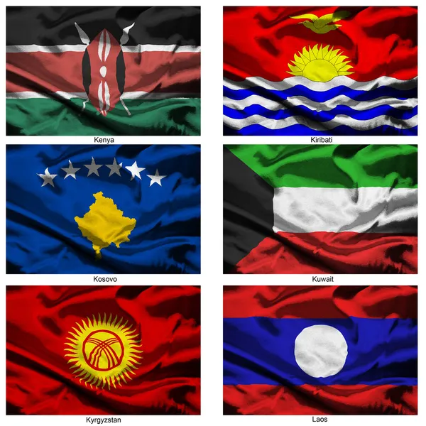 Коллекция флагов мира ткани 20 — стоковое фото