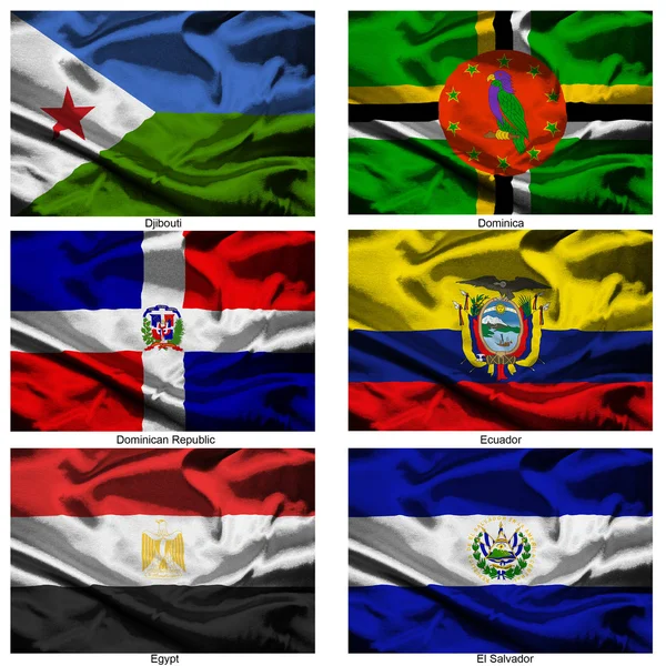 Collezione di bandiere mondiali in tessuto 11 — Foto Stock
