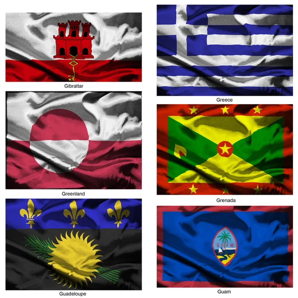Коллекция флагов мира ткани 15 — стоковое фото