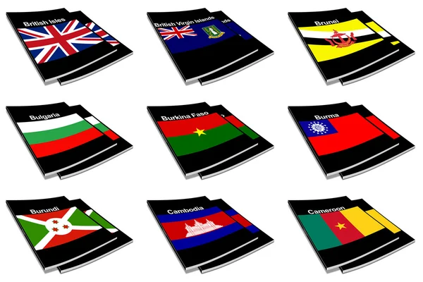 stock image World flag book collection 05