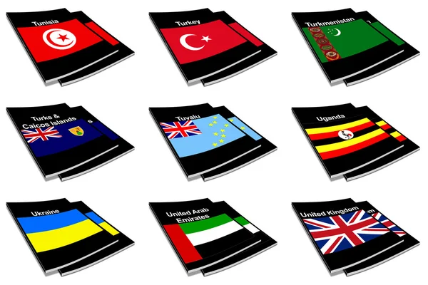 Collezione libro bandiera mondiale 29 — Foto Stock