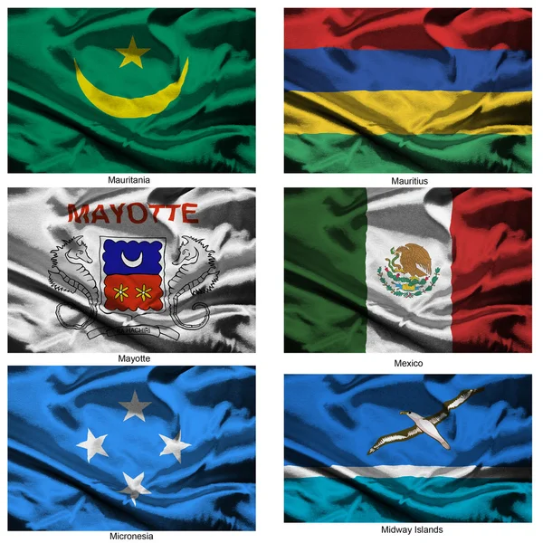 Wereld vlaggen stofcollectie 24 — Stockfoto