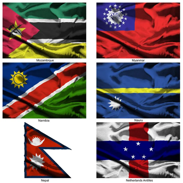 Colección de banderas de mundo de tela 26 — Foto de Stock
