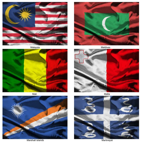 Colección de banderas de mundo de tela 23 —  Fotos de Stock