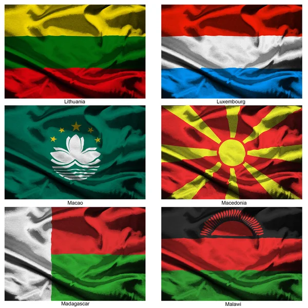 Коллекция флагов мира тканей 22 — стоковое фото