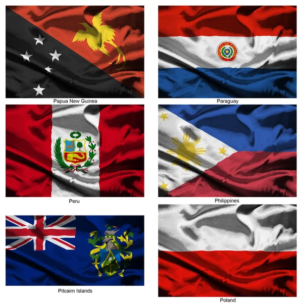 Världens flaggor tygkollektionen 30 — Stockfoto
