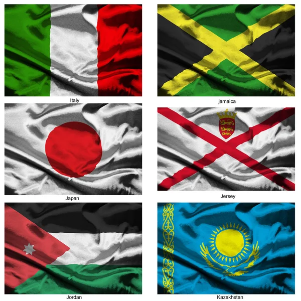 Wereld vlaggen stofcollectie 19 — Stockfoto