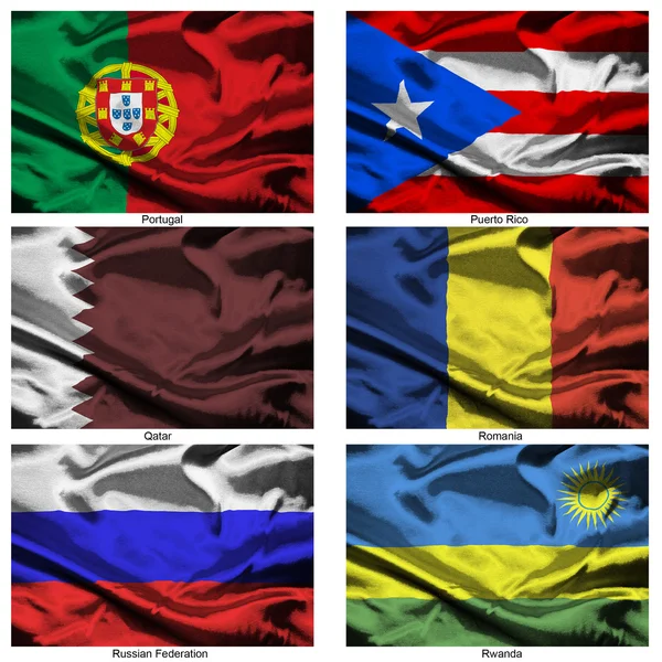 Коллекция флагов мира тканей 31 — стоковое фото