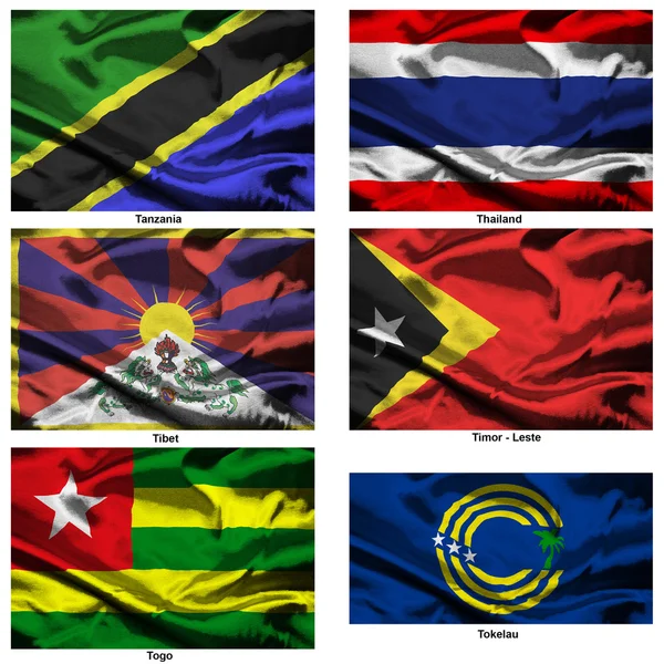 Tecido bandeiras do mundo coleção 38 — Fotografia de Stock