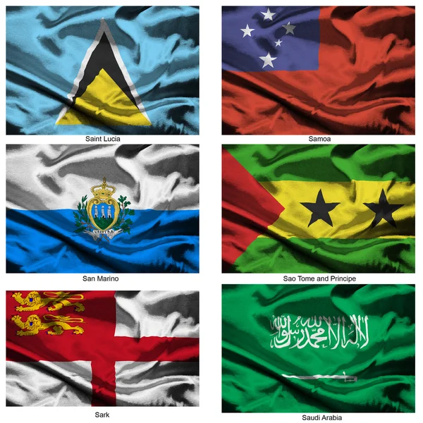 Kumaş dünya bayrakları collection 32 — Stok fotoğraf