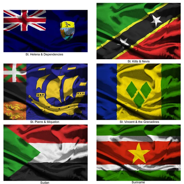 Kumaş dünya bayrakları collection 36 — Stok fotoğraf