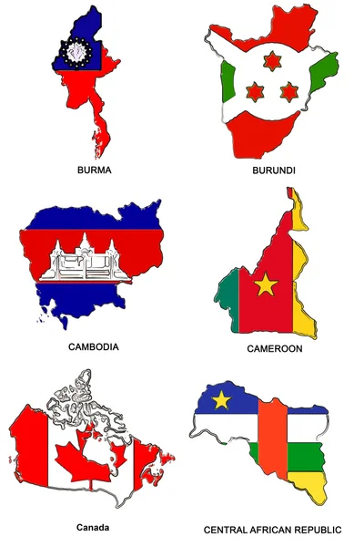 Σημαία του παγκόσμιου χάρτη στυλιζαρισμένη σκίτσα 06 — Φωτογραφία Αρχείου