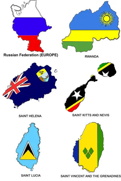 Σημαία του παγκόσμιου χάρτη στυλιζαρισμένη σκίτσα 27 — Φωτογραφία Αρχείου