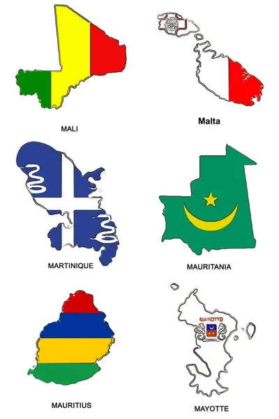 World flag map stylized sketches 20 — Stock Photo, Image