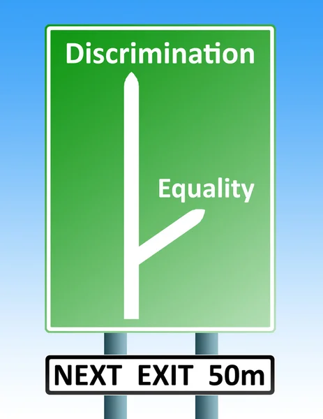 Diskriminace eqaulity roadsign — Stock fotografie