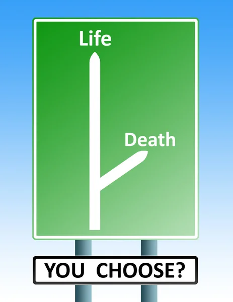 Life death roadsign — Stock Photo, Image
