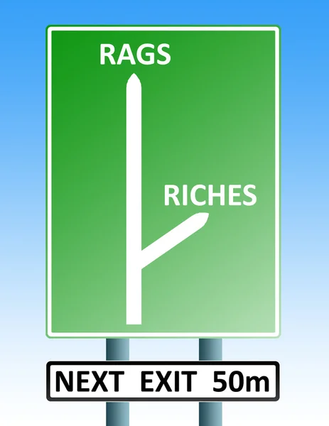 Rags riches roadsign — Stock Photo, Image