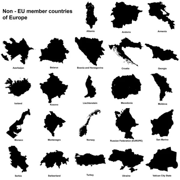Τρίτες ευρωπαϊκές χώρες σιλουέτες — Φωτογραφία Αρχείου