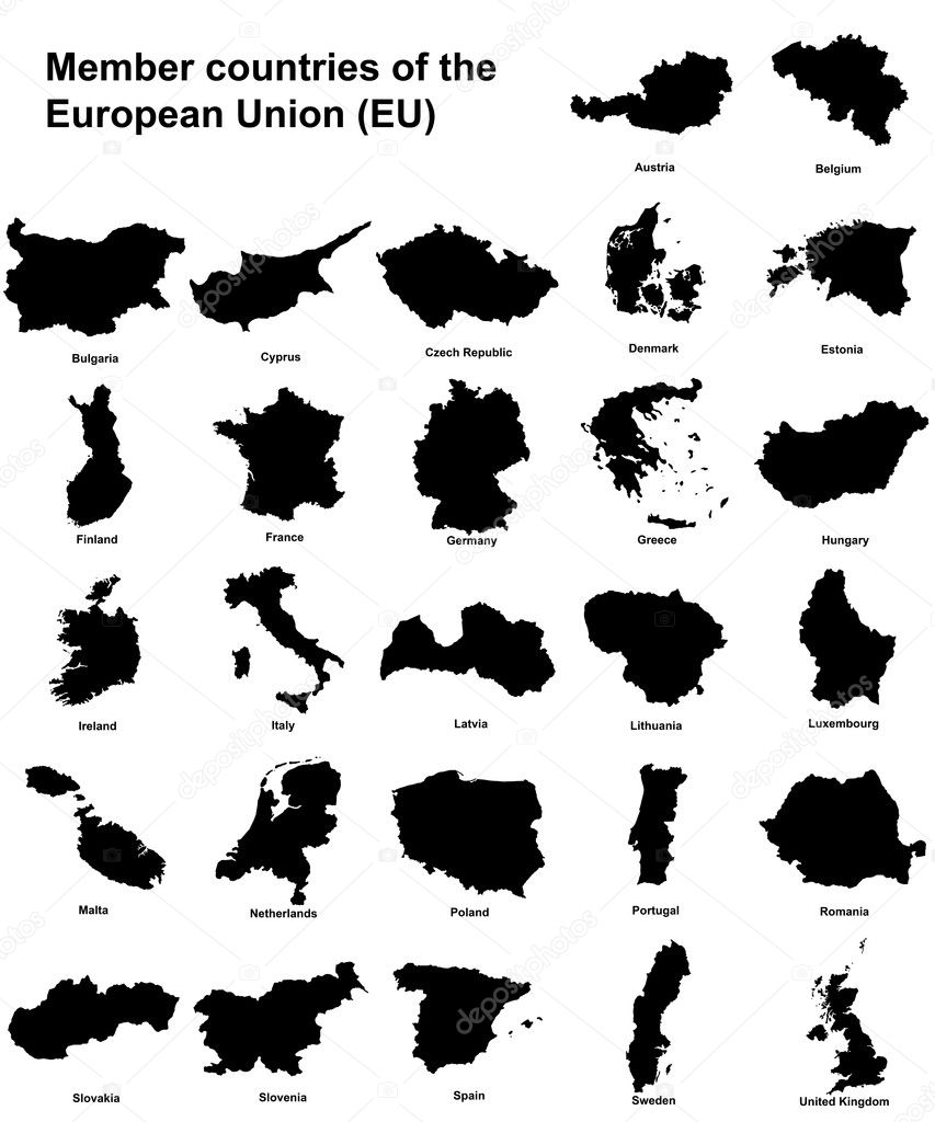 EU countries silhouettes