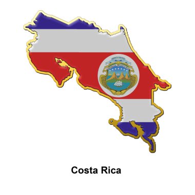 Costa Rica metal pin badge clipart