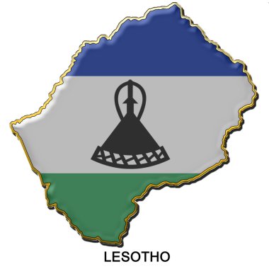 Lesotho metal pin badge clipart