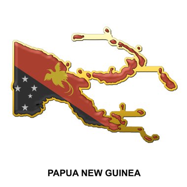 Papua New Guinea metal pin badge clipart