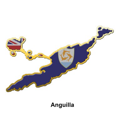 Anguilla metal PIN badge