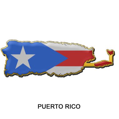 Puerto Rico metal pin badge clipart