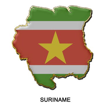 Surinam metal PIN badge