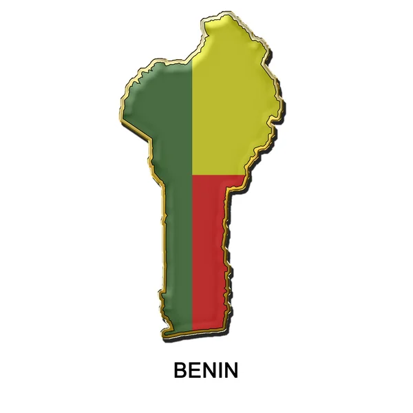 Benin fém kitűző jelvény — Stock Fotó