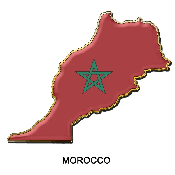 Maroc badge broche métallique — Photo