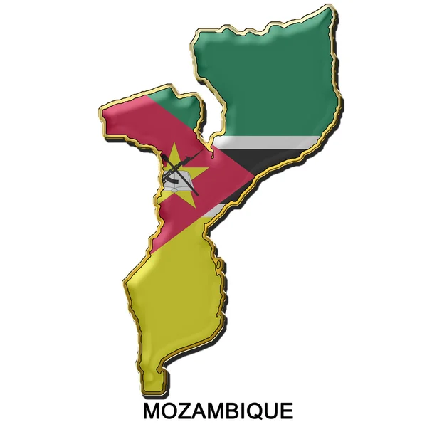 Odznaka pin metalu Mozambiku — Zdjęcie stockowe