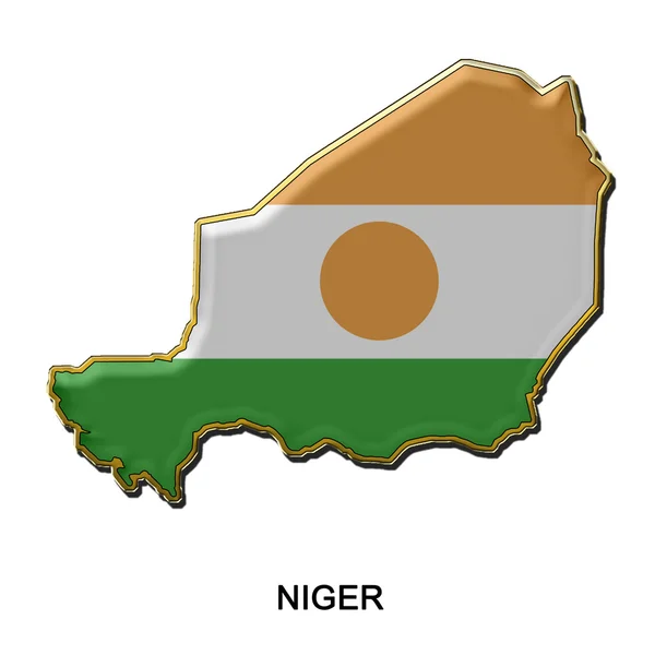 Niger kovový čep odznak — Stock fotografie