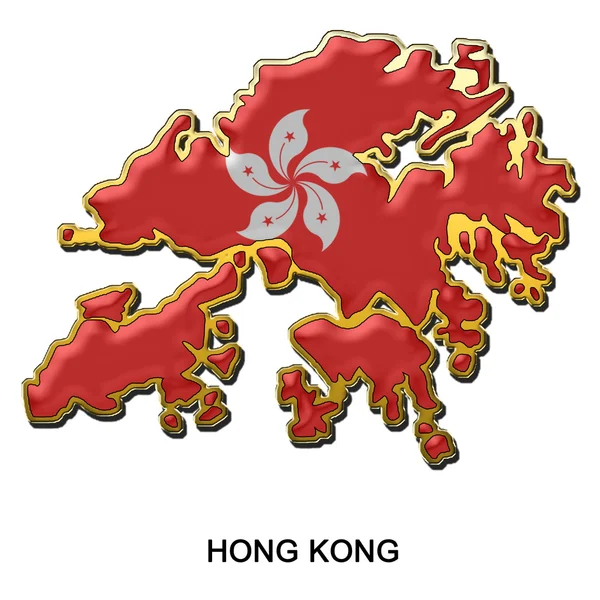 Lencana pin logam Hong Kong — Stok Foto