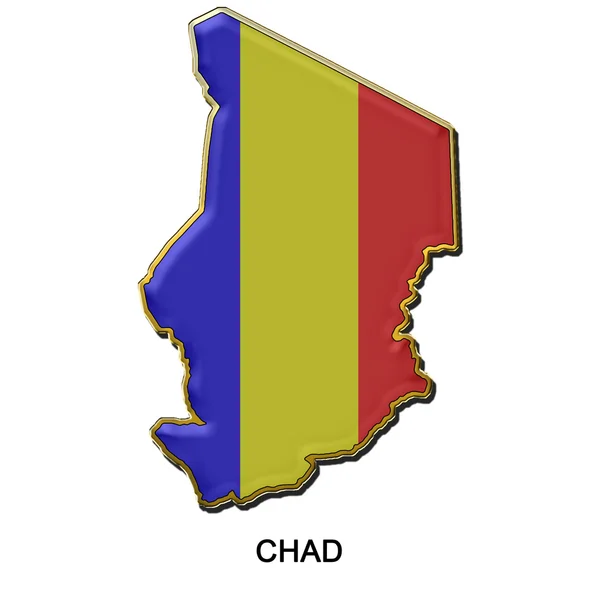 Τσαντ σήμα μέταλλο καρφίτσα — Φωτογραφία Αρχείου