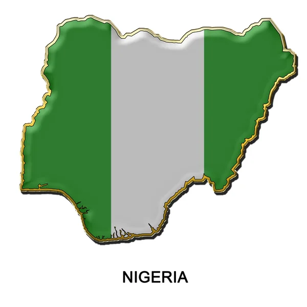 Металлический значок Нигерии — стоковое фото