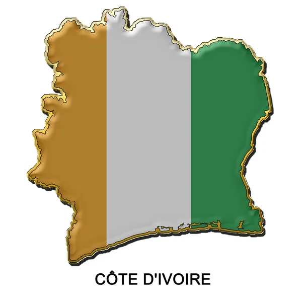 Wybrzeże Kości Słoniowej wyspa odznaka pin metalu — Zdjęcie stockowe