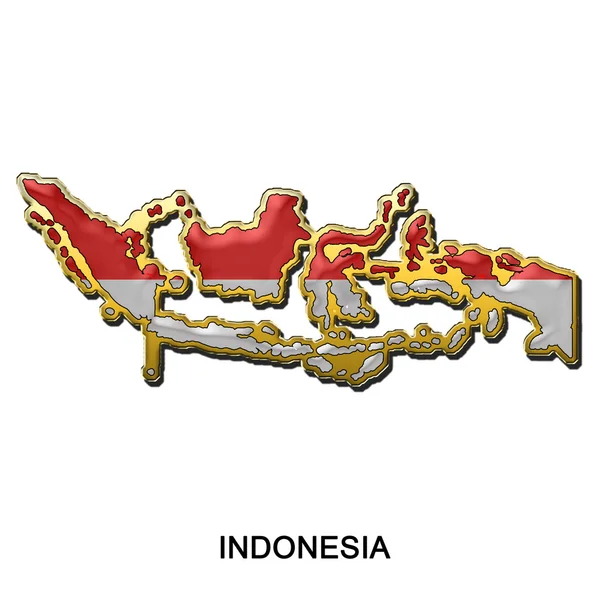 Indonésie kovový čep odznak — Stock fotografie